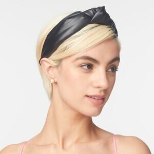 NWT! Lele Sadoughi Black Faux Leather Knotted Headband